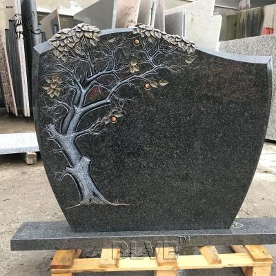 China Granite Tombstones Monuments Stone Cemetery Gravestone Black Headstone Large Size en venta