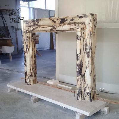 China Calacatta White Marble Fireplace Italian Natural Stone Mantle Home Modern European Style en venta