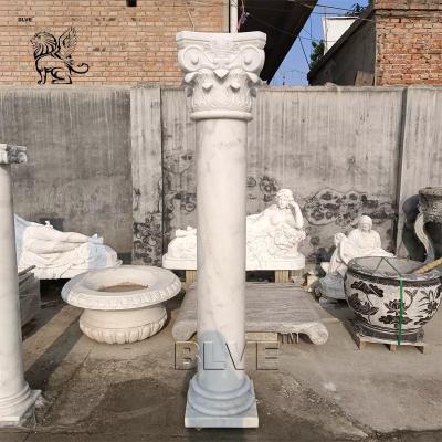 China White Marble Roman Columns Natural Stone Carved Pillars ome Decoration House Building Large en venta