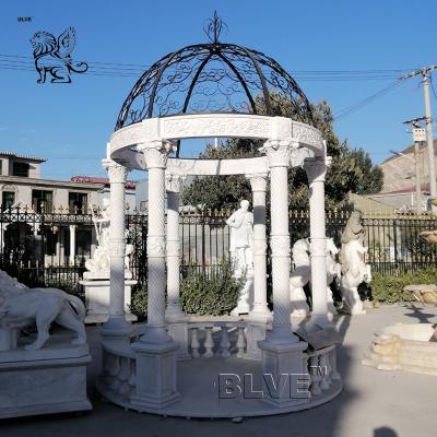 China White Marble Garden Wedding Gazebos Stone Roman Column Modern Pavilion Classic Spot Goods Factory en venta