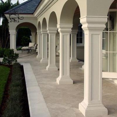 China White Marble Doric Order Square Column Stone Roman Pillar European Style House Pillars Modern Building Design en venta