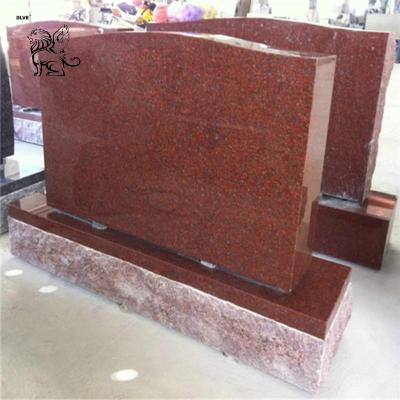 China Red Granite Gravestone Tombstone Natural Stone Deceased Grave Monument Modern Factory Wholesale en venta