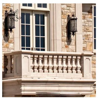 China Granite Stone Balustrade Handrail White Marble Balcony Railing Pillar European Style Modern Customize en venta