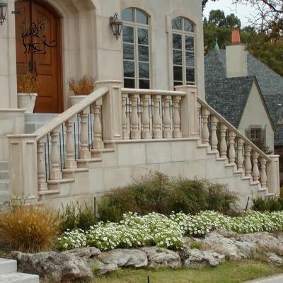 China White Marble Balustrades Handrail Natural Stone Baluster Railing French Decorative Staircase Column Outdoor en venta