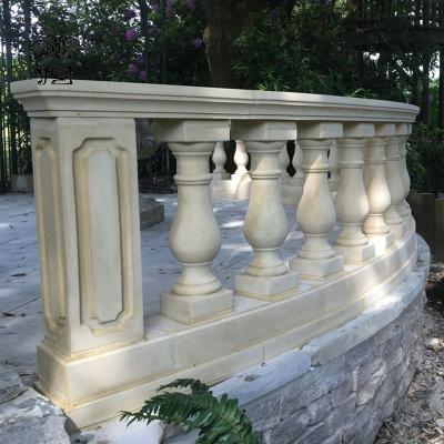 China White Marble Stair Railing Designs Natural Stone Roman Balcony Balustrade Handrail Modern Outdoor Home en venta