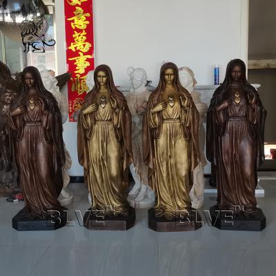 China Bronze Virgin Mary Statue Sculpture Life Size Catholic St Mary Metal Religious Statues Factory Spot Goods for sale