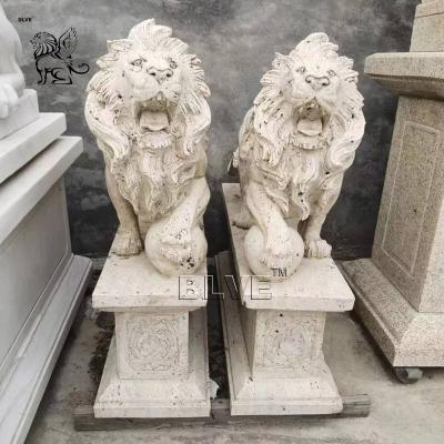 Китай Stone Marble Lion Statues Antique Life Size Outdoor Garden Home Decor Animal Sculpture Mold продается