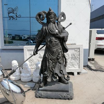 Китай Brass Bronze Guan Gong Statue Life Size Guan Yu Sculpture Metal Eastern Buddha Figure Chinese Classic продается