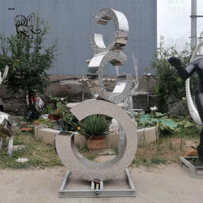 China Stainless Steel Sculpture Abstract Metal Garden Fountain Mirror Polished Large Modern Art Sculpture for sale