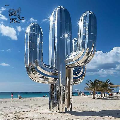 Китай Stainless Steel Cactus Sculpture Polished Saudi Arabia Art Statue Large Modern Outdoor Beach Park продается