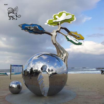 Китай Abstract Tree Stainless Steel Sculpture Metal Mirror Ball Large Modern Art Decorative Outdoor продается