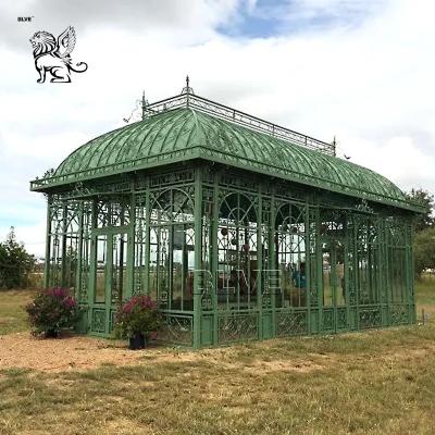 Китай Wrought Iron Sunroom Metal Iron Gazebo Light Green House Wedding Decorative Outdoor Custom продается