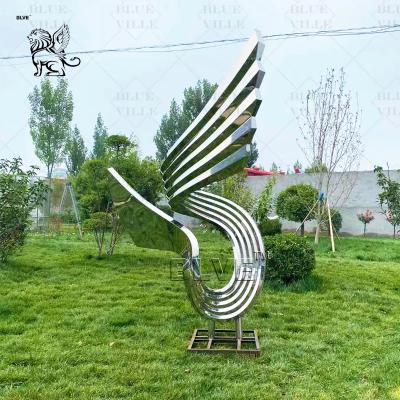 China Stainless Steel Sculpture  Metal Art Abstract Sculpture Mirror Polished Modern Urban Landscape for sale