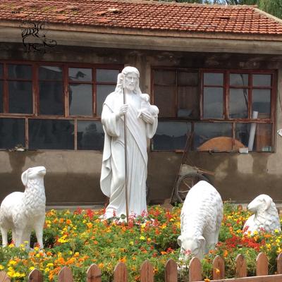 China MARBLE JESUS STATUES CATHOLIC RELIGIOUS SCULPTURE HAND CARVED for sale