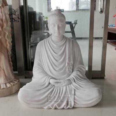 China Marble Buddha Statues Sitting Zen Buddha Sculpture Stone Life Size Garden Decoration for sale