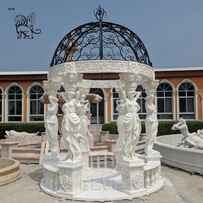 China Decoración moderna al aire libre de lujo grande del jardín de la piedra de BLVE del pabellón del mármol del Gazebo griego blanco de las estatuas en venta