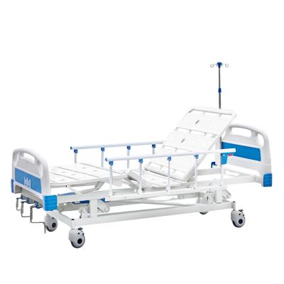 China Clinic Medical Furniture Three Crank Manual Control Hospital And Hospital Adjustable Sick Bed For Sale for sale