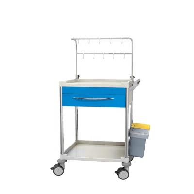 China Best Economical Medicine Storage and Transport Solution ABS Medical Infusion Trolley with Infusion Hooks for sale