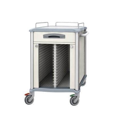 China Best Medicine Storage And Transport Solution ABS Trolley Hospital Patient Record Cart for sale