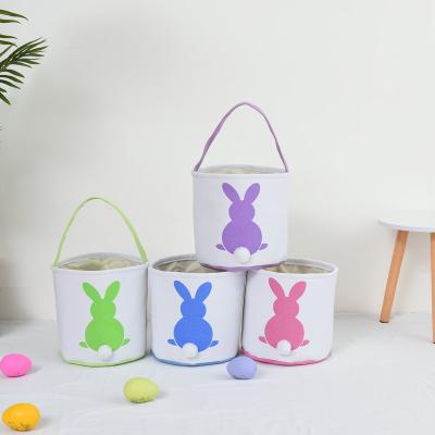 China Hot Sale Easter Bunny Tote Bucket Candy Eggs Bag Bunny Basket Hot Sale Easter Bucket Festival Decoration 40 Styles For Kid Gift for sale