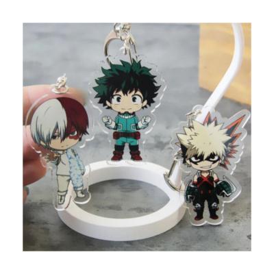 China Drama Performance My Hero Promotional Gift Customize Logo Metal Key Chain Mini Figure Hero Academia Key Chain Anime for sale