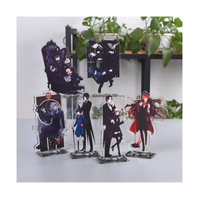 China Adult Anime Costumed Black Transparent Acrylic Figures Hologram Design Butler Make Your Own Key Chain for sale