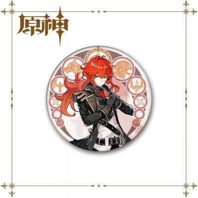 China 1PC 58mm Japan Internet Game Genshin Impact Brooch Pin Cosplay Badge Accessories For Clothes Backpack Decoration Gift for sale