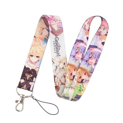 China New Genshin Impact Anime Gift Main Ring Holder Jewelry Main Pass Gym Mobile Phone Badge Lanyard Car Key Chain ID Card for sale