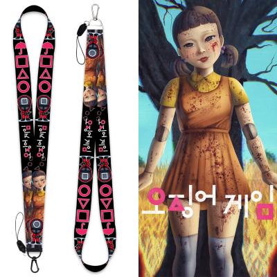 China New Lasso Lanyard Hang Rope USB Badge Holder ID Card Lanyard Lanyard Phone Straps Keychain Wrist DIY Gift Squid Game for sale