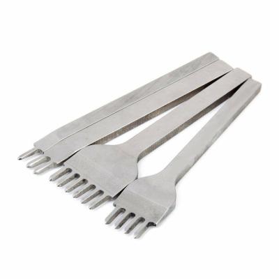 China Stainless Steel Leather Flat Chisel Craft 4Pcs DIY Tools Punch Leather Punches Stitching Punch Tool Leather Accessories for sale