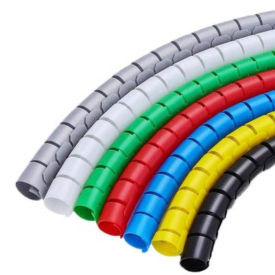 China Wire Plastic Plastic Organizer Tube 8-40mm Winding PE Spiral Wrapping Cable Protection Sleeve Tube for sale