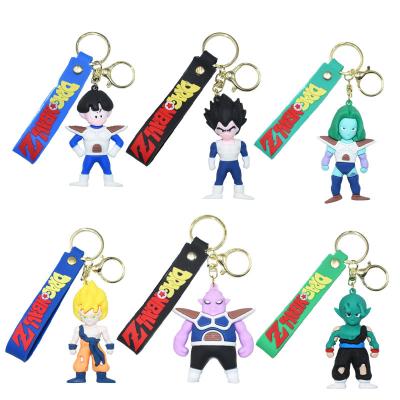 China Anime Dragonball Keychain Cartoon Dragon Ball Action Figure Keychain Sun Goku Buu Gohan Tien Shinhan Chiaotzu Pilaf PVC Wholesale Figure for sale