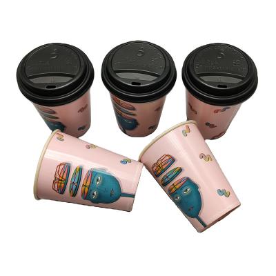 China Recyclable Aqueous Liner Triple Groove Micro Coffee Paper Micro Paper Cup Double Liner Plastic Free Base for sale