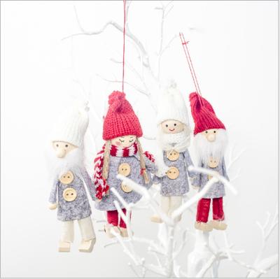 China Christmas Tree Christmas Dolls Mini Christamas Home Decoration Wool and Wood Ornament for sale