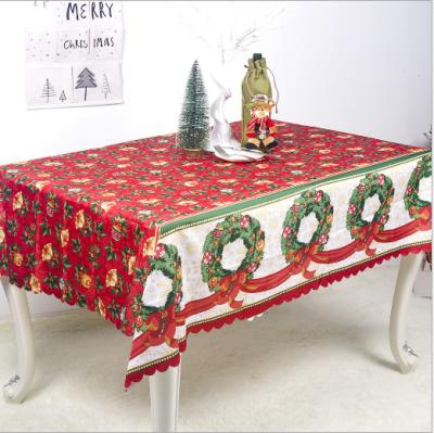 China Oilproof Christmas Tablecloth Christmas Polyester Printed Antifouling Tablecloth Christmas Tablecloth for sale