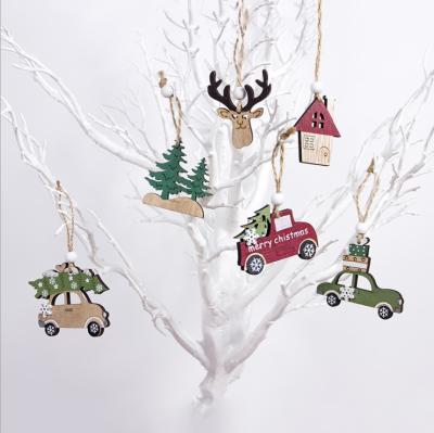 China Holiday decoration & Gift Christmas Car Deer Christmas Tree Decoration Pendants 3 Packs for sale