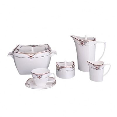 China Bistish Viable Style Tea Set Best Selling Decoration Ceramic Promotional Zinc Alloy Tea Cup Set for sale