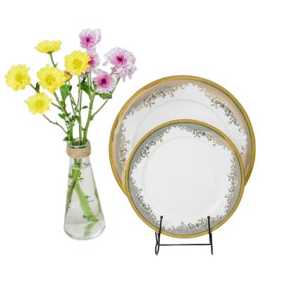 China Viable Wholesale Disposable Porcelain Dish White Color Party Dinner Dishes Dinner Dishes Sets for sale