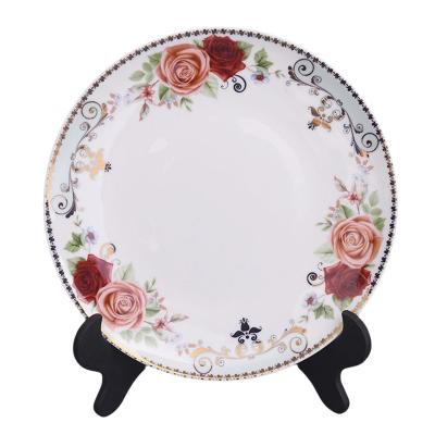 China Viable New 2022 High Quality Porcelain Dinnerware Sets Custom Ceramic Dishes Color Fiber Dinner Set for sale