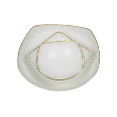 China Interlocking Sustainable Set Mixing Extra Large Chinese Ceramic Colored Decorative Gold Irregular Decorator Bowl for sale