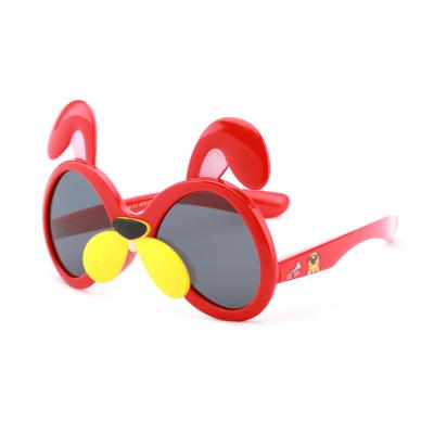 China Fashion Lovely Dog Shaped Glass Sun Glasses Kid Frame Promotional Silicon Children Kids Party Sunglasses for sale