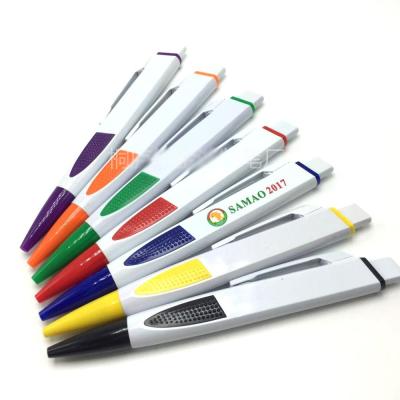 China Customized Pen Promotion Pen Big Printing Area Cheap Logo Customized Advertising Flat Design Plastic Ballpoint Pen for sale