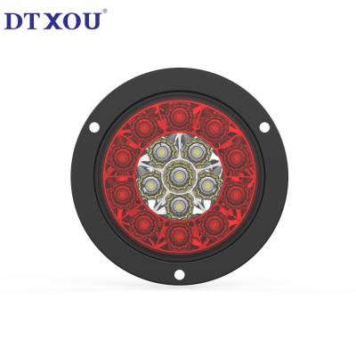 China 12v 24V 4 Inch Round Led Trailer Truck Rear Light Luz Trasera With Pvc Grommet And Plug Led Stop Lamp Dot Approved for sale