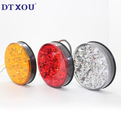 China 16 LED Amber Round Rear Lamp led brake/tail light for Caravan Trailer Truck Lorry for sale