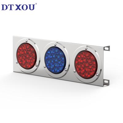 China Semi trailer accessories: Semi trailer 4-inch circular LED rear tail light combination stainless steel marker light for sale