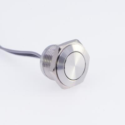 China 1NO new products in 2020! ONPOW MTA 16mm Short Momentary Body 1NO Stainless Steel With Wire Advance Push Button Switch for sale