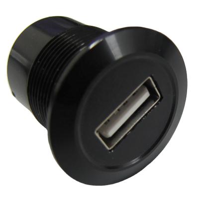 China USB Plug Export To USA And Europe 22mm Panel Mounted Round Connector USB2.0 A Female USB To B Female for sale