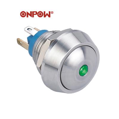 China ONPOW 12MM Mini Metal Stainless Steel Push Button Switch for Instrument Control, Doorbell Push Button for sale