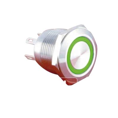 China New type 1NO1NC! ONPOW CE 19mm, ROHS Micro Travel Pin Terminal Illuminated Metal Momentary Push Button Switch for sale