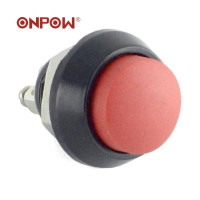 China 1NO ONPOW 12mm Momentary High Round 1NO Colored Head Metal Momentary Push Button Switch (CE,ROHS) for sale